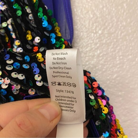 WEISSMAN Dance Costume lyrical jazz sassy feathers BOP TO THE TOP 13478 blue SA - Picture 8 of 12